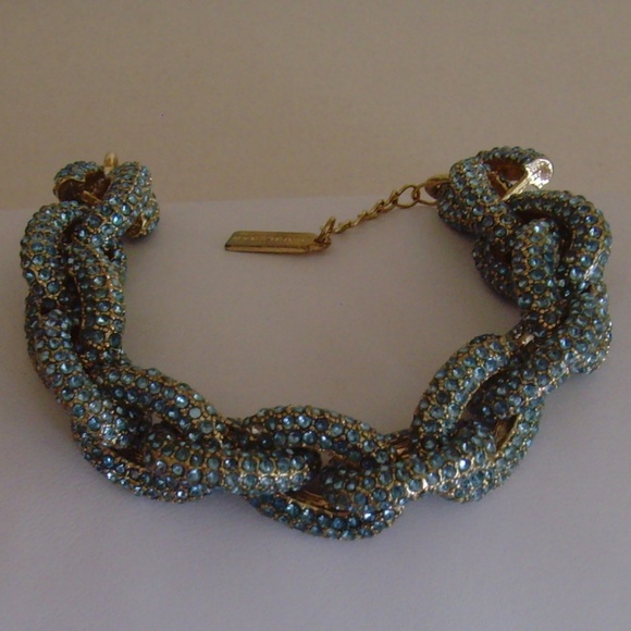BaubleBar Blue Rhinestone Link Chain Bracelet NEW! - Picture 11 of 15